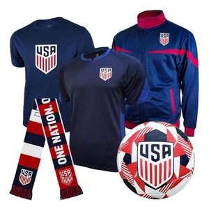 Icon Sports US Soccer Federation Ultimate Fan Pack Jacket Jersey Scarf Ball S